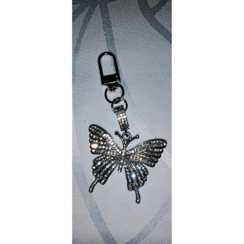 Beautiful Butterfly Rhinestone Key Chain Purse Backpack Charm Keychain - Picture 3 of 5